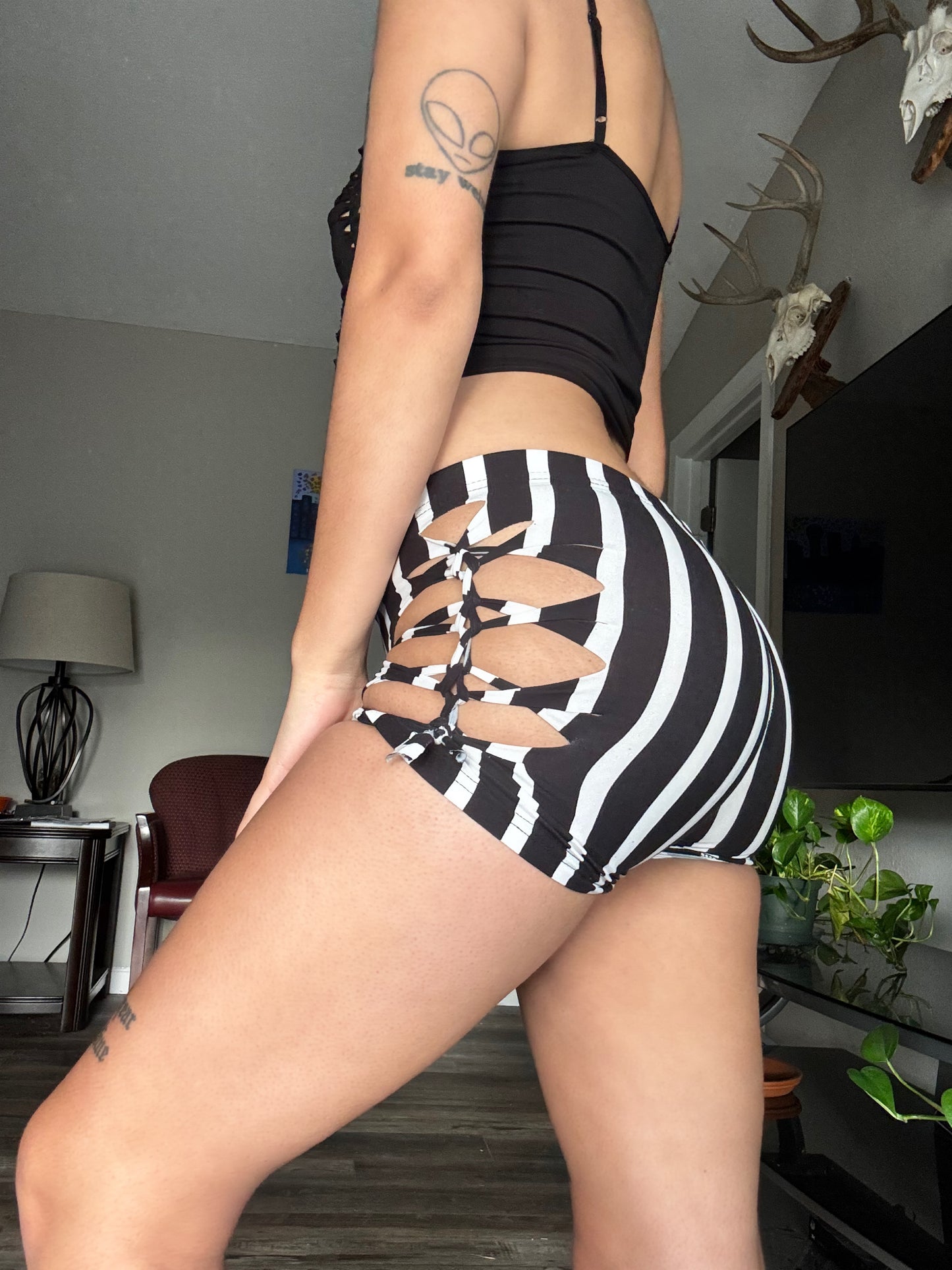 B&W STRIPED SHORTS