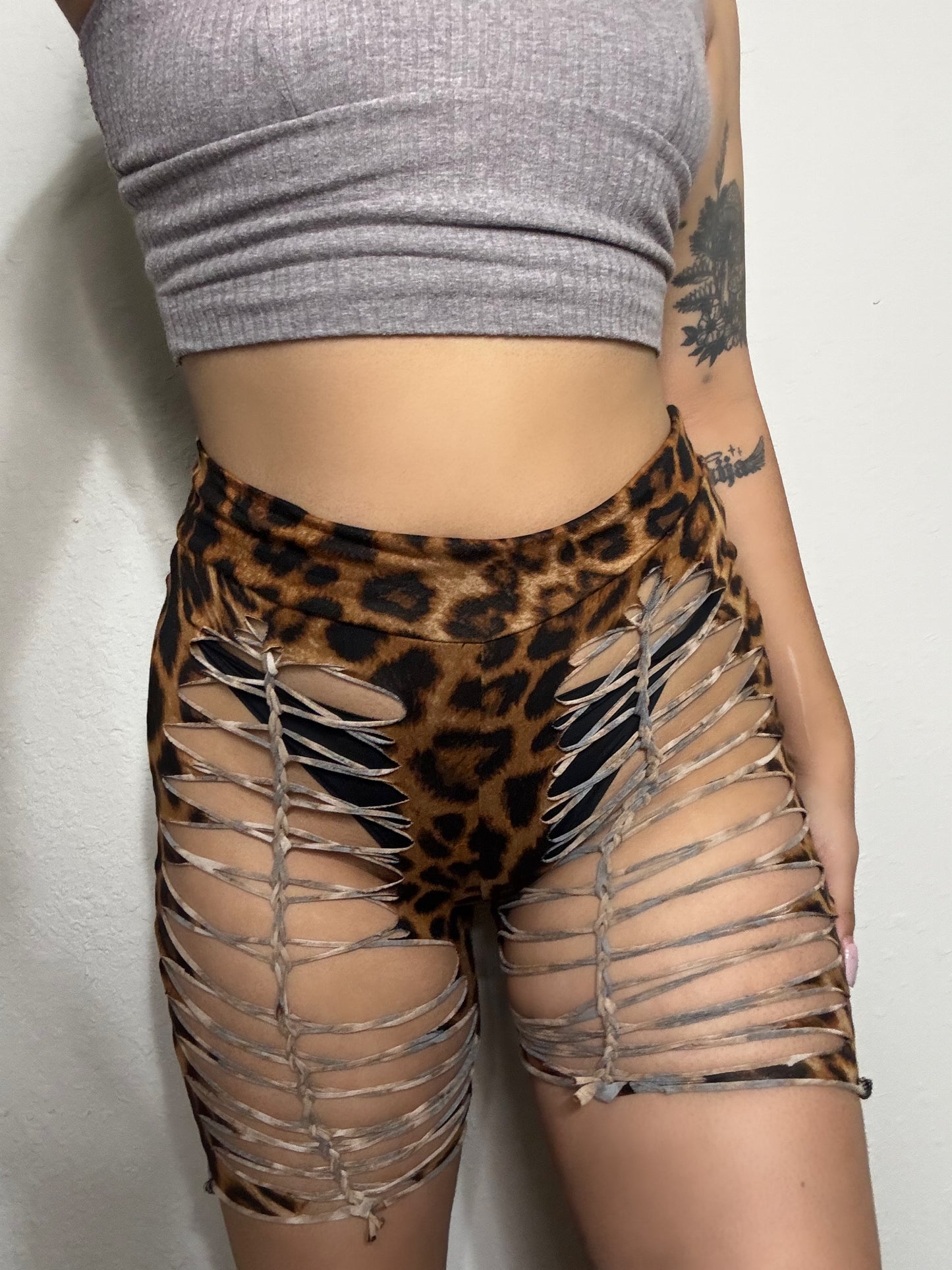 LEOPARD BIKER SHORTS
