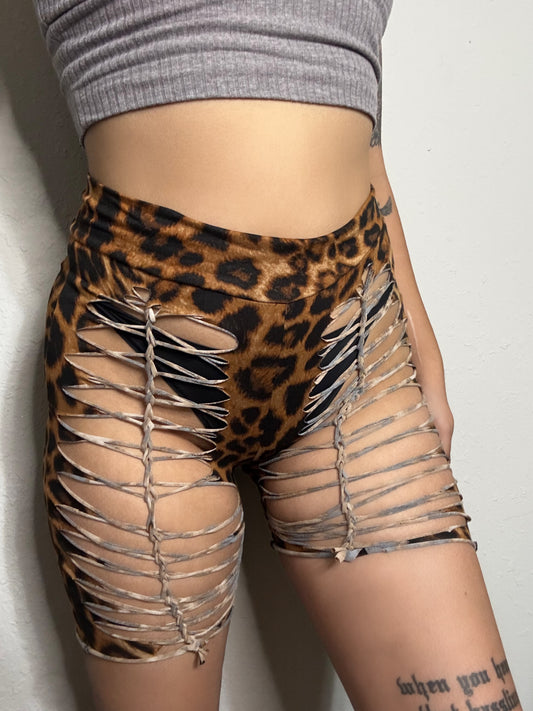 LEOPARD BIKER SHORTS